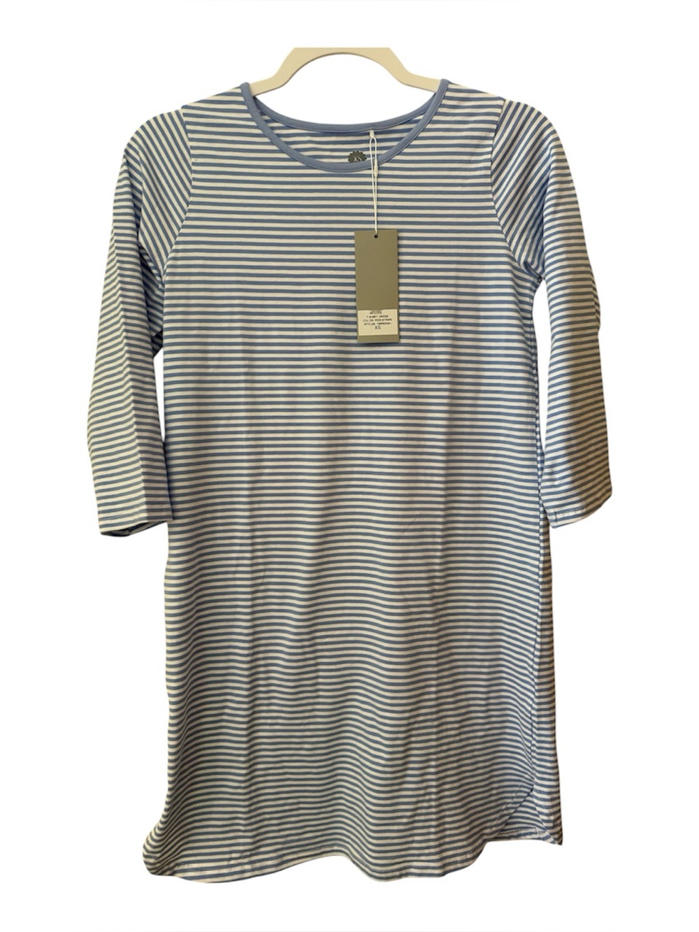 Ana Clara Striped Blue & White Knit Dress